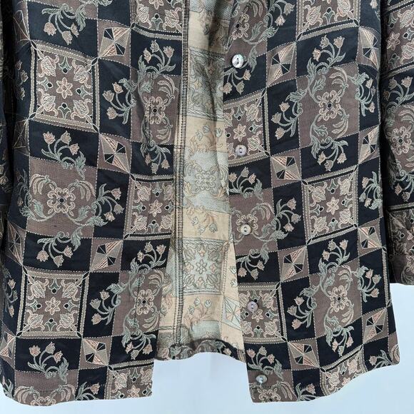 Chico’s Design Tapestry Floral Patchwork Silk Blend Jacket Women's Size Small - Picture 5 of 12